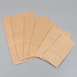 Storage Bags Takeaway Packaging Bag Bread Square Bottom Food Coating Oil-proof Kraft Paper