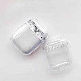 For AirPods 1 2 3 Transparent Crystal Clear Hard PC Case Charging Box Earphone Case Coque
