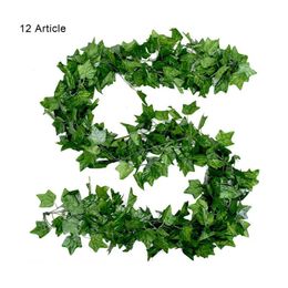 Decorative Flowers & Wreaths 60pcs Leaf 12 Piece 2.1M Home Decor Artificial Ivy Garland Plants Vine Fake Foliage Creeper Green Wreath