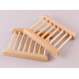 Natural Bamboo Woodenn Dishes Wooden Soap Tray Holder Storage Rack Plate Box Container for Bath Shower Bathroom