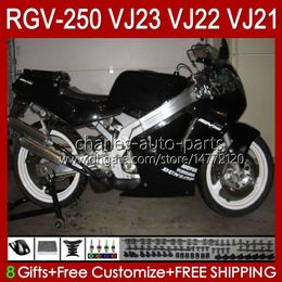 OEM Body For SUZUKI RVG250 250CC VJ 23 RGV250 SAPC VJ23 Cowling RGV-250CC 1997 1998 Bodywork 107HC.64 RGVT-250 RGVT RGV 250 CC all stock black RGV-250 Panel 97 98 Fairing Kit