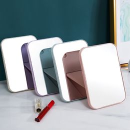 Desktop Fold Portable Cosmetic Mirror Square Princess Dressing Glass Student Trumpet Single Face Pocket Mirrors 1 85er T2