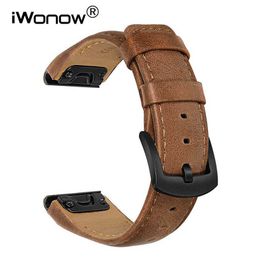 Quick Fit Leather Watchband 22mm for Garmin Fenix 6/6 Pro/5/5 Plus/forerunner 945/935/approach S60/s62/instinct Watch Band Strap H0915