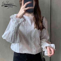 blusas mujer de moda white lace chiffon blouse shirt long sleeve womens tops and blouses women clothes 6777 50 210427