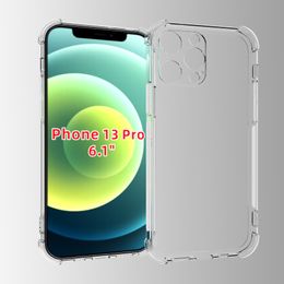 Fit iPhone 13 Pro 6.1 1.44MM shockproof Clear transparent TPU with Four Corner Protective flexible Case Cover Compatible for iPhone 13 Pro max ,iPhone 13 6.1 Case Mini