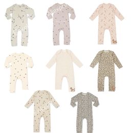 Baby Organic Cotton Romper Long Sleeve Kids Brand Design K* Infant Jumpsuit Lemon Cherry Pattern Clothes 210619