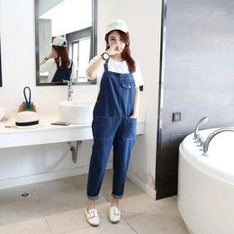 Women's Jumpsuits & Rompers Spring Summer Women 2021 Loose Denim Overalls Female Mori Girl Pocket Button Cute Casual High Quality