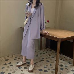 Women's Suits & Blazers Korean Chic Suit Clothes Women Autumn 2021 Soft Thin Long Sleeve Solid Elegant Temperament Office Ladies Tops