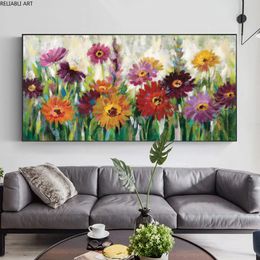 Flower Painting Canvas Art Wall Art Pictures For Living Room Colourful Posters And Prints Modern Home Decor Landscape Cuadros