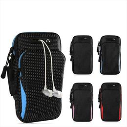 Elbow & Knee Pads 6.5 Inch Outdoor Sport Phone Case Holder Armband Bag Waterproof Luminous Fitness Gym Running Mobile Arm Band Belt Accessor