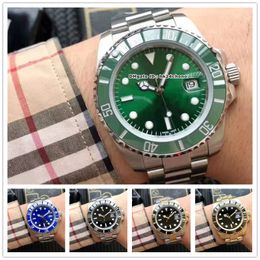 15 Styles Luxury Watches Date 40mm A2813 Automatic Mens Watch Black Blue Green Dial Ceramic Bezel 316L Stainless Steel Bracelet Gents Wristwatches