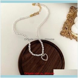 & Pendants Jewelrysweet Simulated Pearls Necklaces Heart Pendant Choker Necklace Women Female Minimalist Jewelry Gifts Mg442 Drop Delivery 2