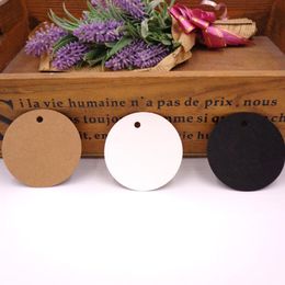 Bookmark 100pcs Round Kraft Blank Gift Tags White Black Price Label Paper Hang With Rope Dia. 5cm