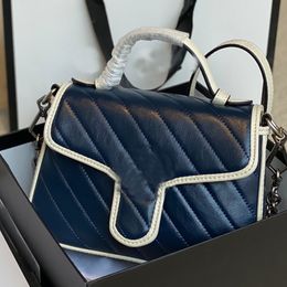 Bags Flap Messenger Women Mini Handbag Purse Letter Crossbody Weave Leather Chain Shoulder Metal Buckle
