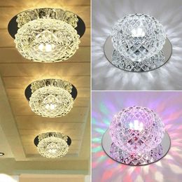 brushing stainless steel Canada - Ceiling Lights 5W Modern Indoor Crystal Home Decorative Living Room Lamps Corridor LED Aisle Lighting 110V-220V