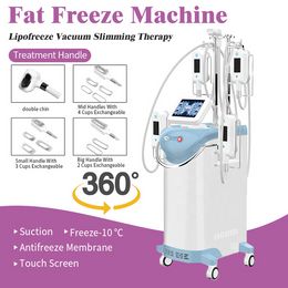 360° Professional Cryolipolysis Fat Freezing Device Cool Body Sculpting Loss Weight With 2 Cryo Handle Work At Same Time