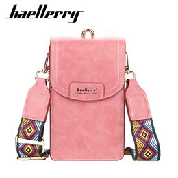 Shoulder Bag Baellerry Women's Luxury Leather Clutch With Bright Gold Buttons Cards Mobile Phone Holder Colours Shoulder Strap