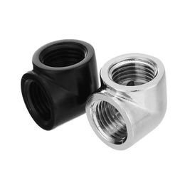 G1/4 Internal Thread Female to 90 Degree Fittings Joints PC Water Cooling Connector - Silver