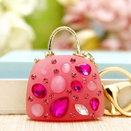 Cute Bow Embroidered Key Chain Fashion Creative Car Key Ring Charm Women's Bag Decoration G1019