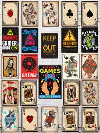 Play Games Metal Painting Sign Metal Plates For Wall Home Craft Cafe Music Bar Garage Decoration Vintage Poster