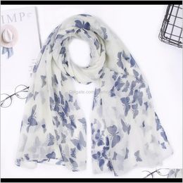 Wraps Hats, Scarves & Gloves Fashion Aessories Drop Delivery 2021 Style European And American Butterfly Print Scarf Ladies Ly058 Ouxes
