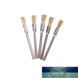 5pcs/lot 3mm*5mm Mini Wire Brush Wheel Cup Brass Steel Wire Brush For Power Dremel Rotary Tools Polishing