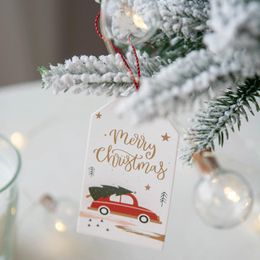 -Weihnachtsdekorationen Segen Falten 24 teile / los Weihnachten Grußkarten Santa Claus Grußkarten Nachricht Urlaub Baum Hängende Ornamente