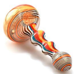 Spiral Colorful Pyrex Glass Pipes Long Filter Handle Bong Smoking Tube Handmade Handpipe Portable Innovative Design Dry Herb Tobacco Big Bowl Oil Rigs Holder