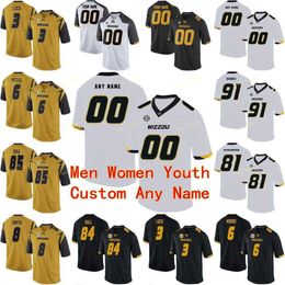 Custom Missouri Tigers College Football Jersey 1 Tyler Badie 10 Kentrell Brothers 11 Blaine Gabbert Kendall Blanton Men Women Youth Stitched