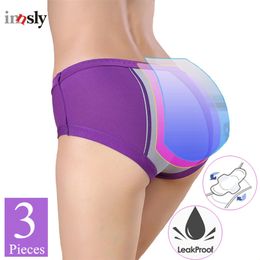3 Pieces/Set Menstrual Period Underwear Women Period Panties Modal Ladies Lengthen Physiological Leakproof Panties Female Briefs 210730