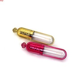 20pcs golden plastic transparent crown lip gloss tube makeup lipgloss stick container with carton paper boxgood qty