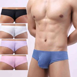 4 Sexy Men's Boxers Shorts Man Rib fabric Underwear Bulge Penis Pouch Underpants Panties hombre Male Boxer Trunks Lingerie Y14 H1214