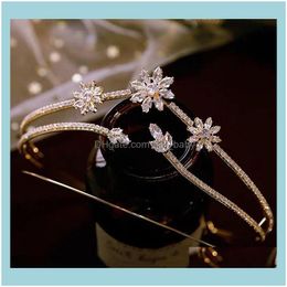 Barrettes Jewelryluxury Flower Rhinestone Crystal Bridal Tiaras Headband Women Wedding Crowns Pageant Diadem Party Hair Jewellery Aessories Cl