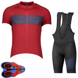 Mens Cycling Jersey set 2021 Summer SCOTT Team short sleeve Bike shirt bib Shorts suits Quick Dry Breathable Racing Clothing Size XXS-6XL Y21041056