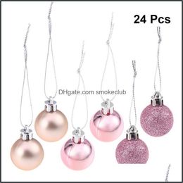 Event Festive Supplies Home & Garden Party Decoration 24Pcs Christmas Ball Ornaments Tree Decorations For Holiday Wedding Drop Delivery 2021