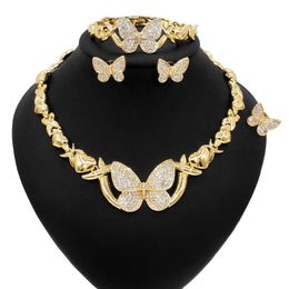 Earrings & Necklace Yulaili Hugs And Kisses Luxury Big Butterfly Xo Set Jwelery Women Costume Trendy Gold Filled Jewellery