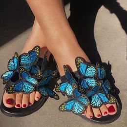 Sandals Female Summer 2020 butterfly bow Sandals Women embroidery Shoes with Shoes Sandals C0410