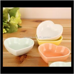 Other Dinnerware Kitchen Dining Bar Home Garden Drop Delivery 2021 Pot Seasoning Ceramic Heart-Shaped Kitchen Multi-Purpose Dish Sn1425 D1