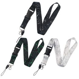 10Pcs Marble Printing Neck Strap Keychain Lanyard For Keys Women ID Badge Holder Keycord Hanging Rope Mobile Phone Accessories