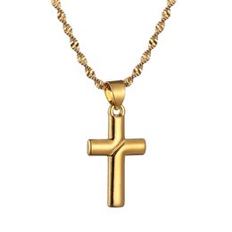 Small Cross Pendant Necklace Women Girl Mini Crucifix Christian Charm Jewellery