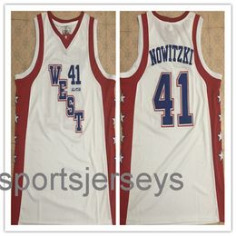 #41 Dirk Nowitzki 2004 All Star West White Basketball Jersey Stitched Custom Any Number Name jerseys