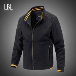 2021 Men's Bomber Jacket Autumn Windbreaker Zipper Coats New Mens Casual Solid Cargo Jacket Winter Male Brand Outerwear Clothing Y1122