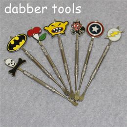 Smoking Wax Dabber Tool with badge tips atomizer dab tools iron stainless steel DabbingTools titanium nail dry herb vaporizer pen dabbertool