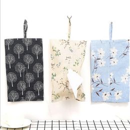 linen napkin holder Australia - Tissue Boxes & Napkins Linen Cotton Cloth Box Cover Paper Towel Storage Holder Bag Home Decor