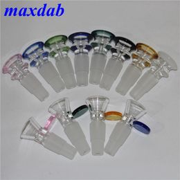 hookah 14mm 18mm 2 in 1Glass Bowls Mix Colour Bong Bowl Male Piece For Water Pipe Dab Rig Smoking accessrioes