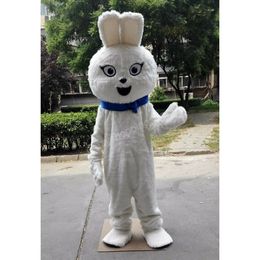 Halloween White Rabbit Mascot Costume High quality Cartoon Bunny Anime theme character Adults Size Christmas Carnival Birthday Party Outdoor Outfit