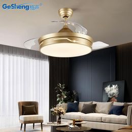 Ceiling Fans Light Luxury Fan Lamp Bedroom Fashion Chandelier For Living Room Ventilador De Techo Home Decor BC