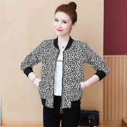 Spring Autumn Women's Jacket Casual Loose Short Leopard Print Coats Baseball Uniform s Women GD577 210506