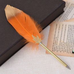 Ballpoint Pens Fashion Office Supplies Student Stationery Gift Writing Pen 05mm Feather Decor
