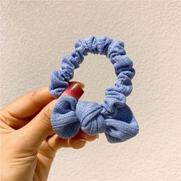 New Korean Sweet Girl Simple Cute Colourful Fabric Bowknot Large Intestine Hair Ring Fashion Children's Ponytail Hair Accessories